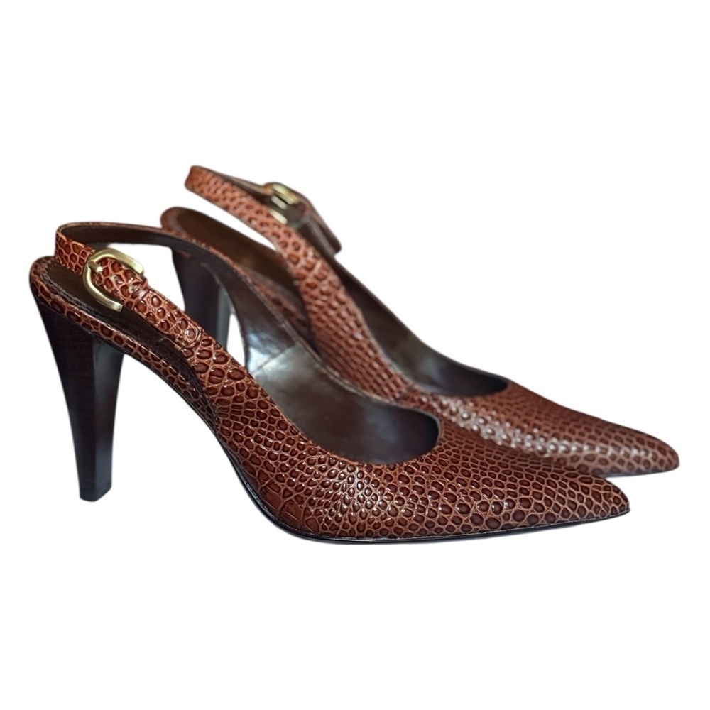 Anne Klein Brown Textured Heels